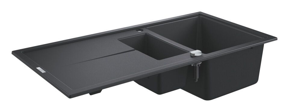 GROHE Kompositspüle K400 31642 1,5Becken 1000x500mm mit ATF re/li granit schwarz