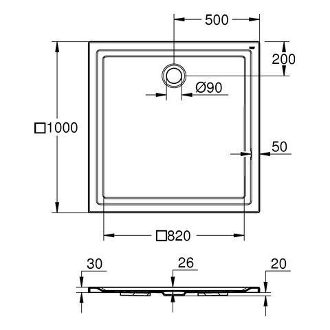 GROHE Universal Duschwanne aus Acryl