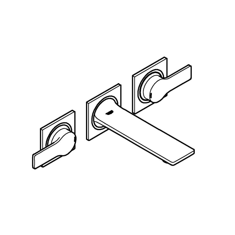 GROHE Allure 3-Loch-WT-Wandbatterie FMS