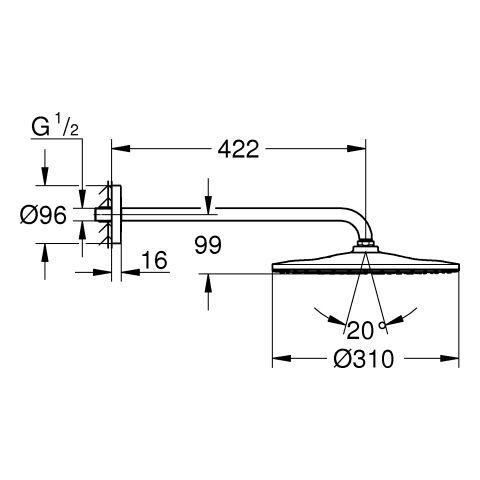 GROHE Rainshower 310 Mono Kopfbrauseset