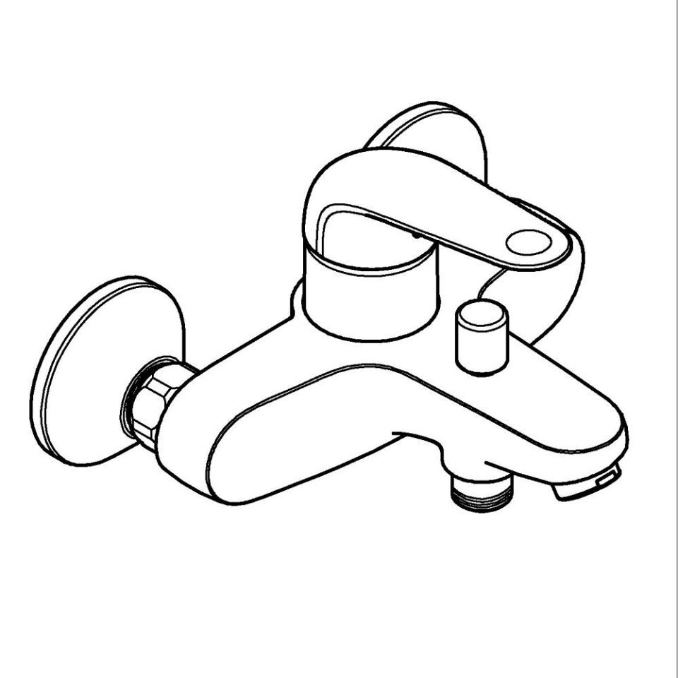GROHE Euroeco EH-Wannenbatterie Wandmontage