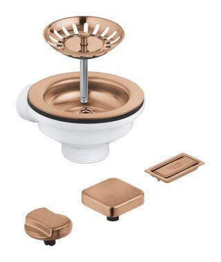 GROHE Spülen-Ablaufgarnitur 40996 mit Exzenter warm sunset gebürstet