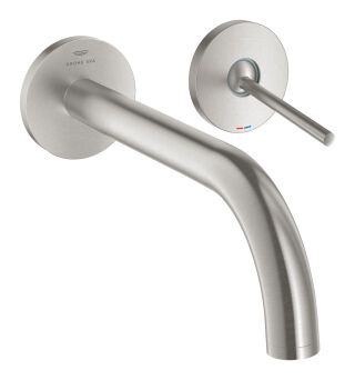 GROHE 2-L-WT-Wandbatterie Atrio 29406 FMS Ausladung 221mm supersteel