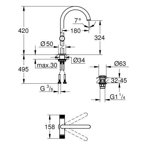 GROHE Atrio Private C. WT-Einlochbatterie