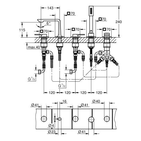 GROHE 5-L-Wannen-Kombination Allure 25221_1 warm sunset gebürstet