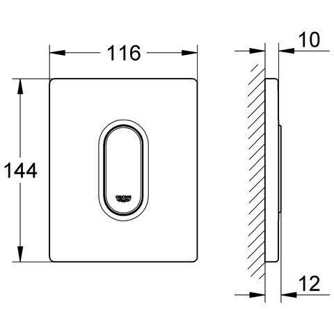 GROHE Arena Cosmopolitan Urinal-Betätigung FMS