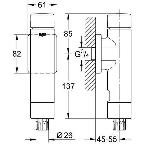 GROHE Rondo A.S. WC-Druckspüler