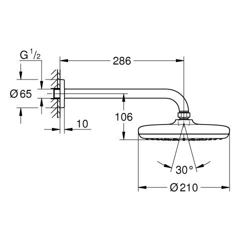 GROHE Tempesta 210 Kopfbrauseset
