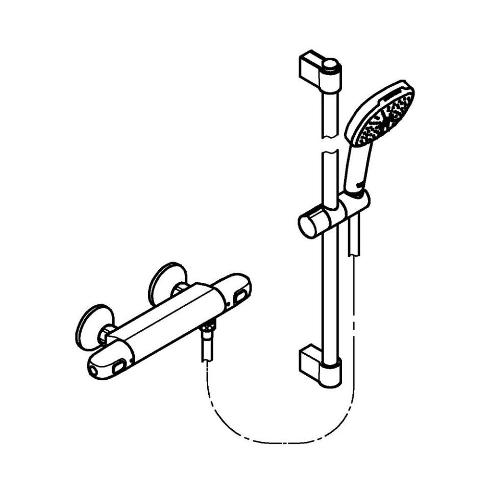 Grohtherm 1000 Thermostat-Brausebatterie Wandmontage Grohtherm 1000 Thermostat-Brausebatterie Wandmontage