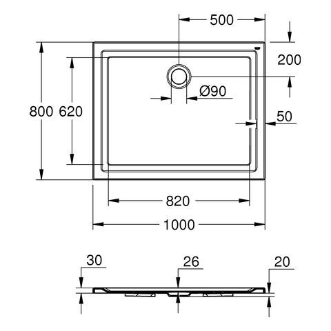 GROHE Universal Duschwanne aus Acryl