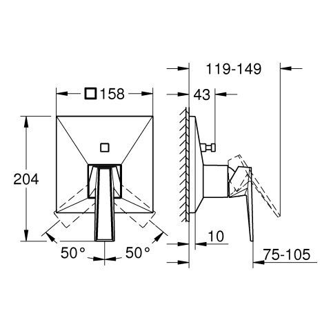 GROHE Allure Brilliant Private C. Wannenbatterie FMS