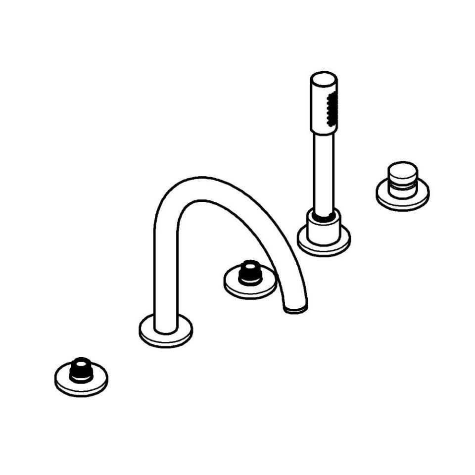 GROHE 5-L-Wannenkombin. Atrio Private C. 25224 für Hebelgriffe hard graphite geb.