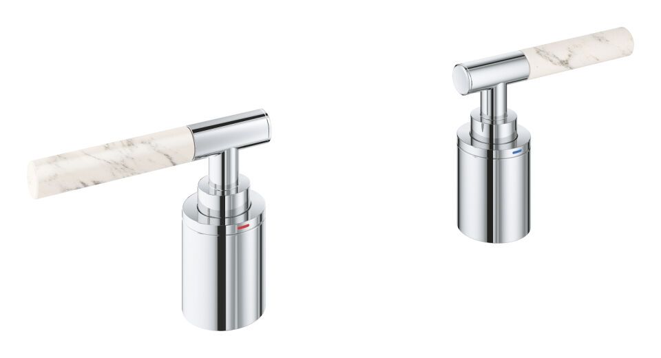 GROHE Hebelgriffe Atrio Private C. 48464 White Attica Caesarstone chrom