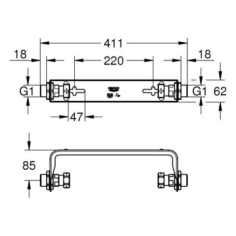 GROHE Montageset GROHE Sense Guard 22501 passend zu 22 500 LN0/22 502 LN0