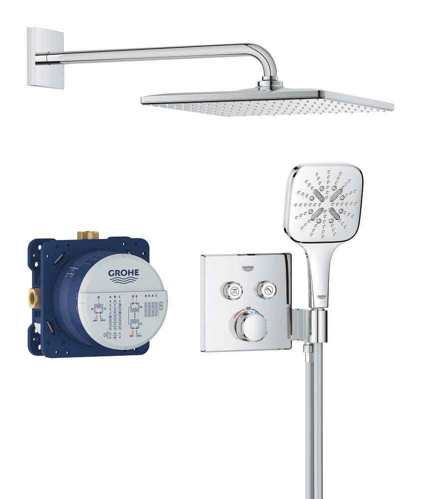 Grohtherm SmartControl UP-Duschsystem mit Thermostat eckig