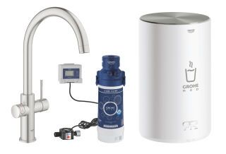 GROHE Armatur und Boiler GROHE Red Duo 30083_1 M-Size C-Auslauf supersteel