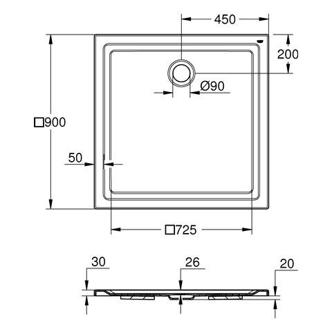 GROHE Universal Duschwanne aus Acryl