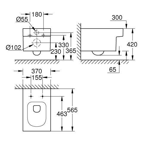GROHE Cube Keramik Wand-Tiefspül-WC