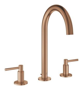GROHE 3-Loch-WT-Batterie Atrio 20649 Rohrauslauf Hebelgriff warm sunset geb