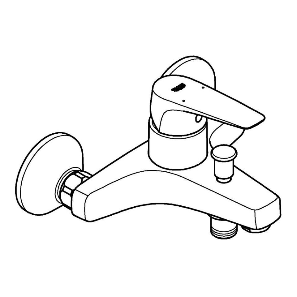 GROHE BauFlow EH-Wannenbatterie Wandmontage