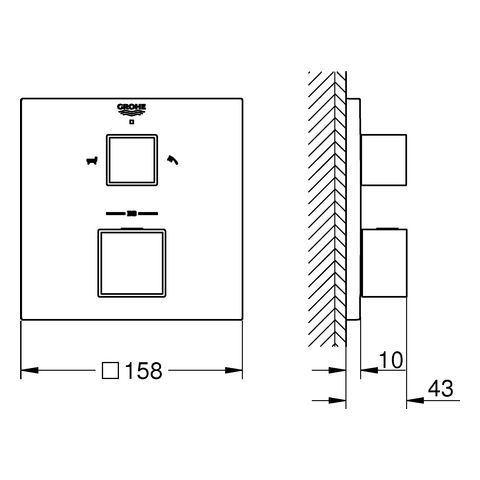 Grohtherm Cube Thermostat-Wannenbatterie FMS