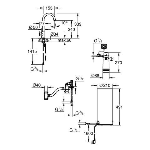 GROHE Red Mono Standventil und Boiler