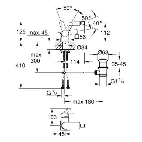 GROHE Allure EH-Bidetbatterie