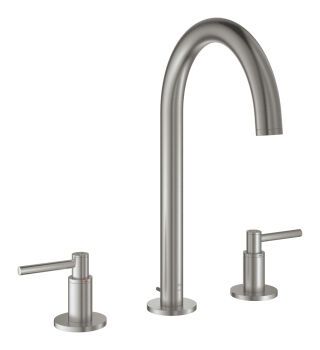 GROHE 3-Loch-WT-Batterie Atrio 20649 Rohrauslauf Hebelgriff supersteel