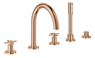 GROHE 5-Loch-Wannen-Kombination Atrio 29408 FMS Kreuz-Griff warm sunset