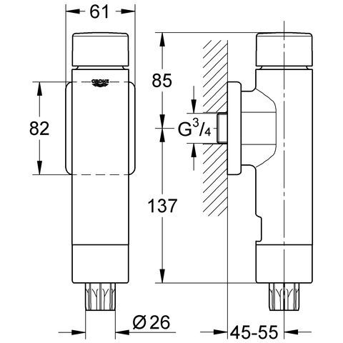 GROHE Rondo A.S. WC-Druckspüler