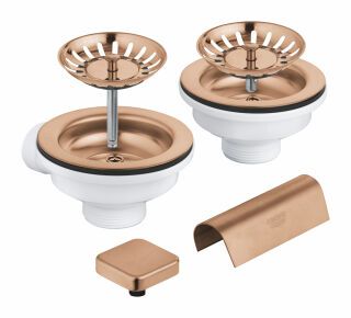 GROHE Spülen-Ablaufgrt. 40999 2 Becken mit Exzenter warm sunset gebürstet