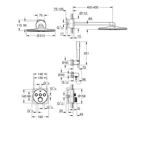 GROHE SmartControl UP-Duschsystem Mischer