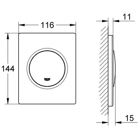 GROHE Nova Cosmopolitan Urinal-Betätigung FMS