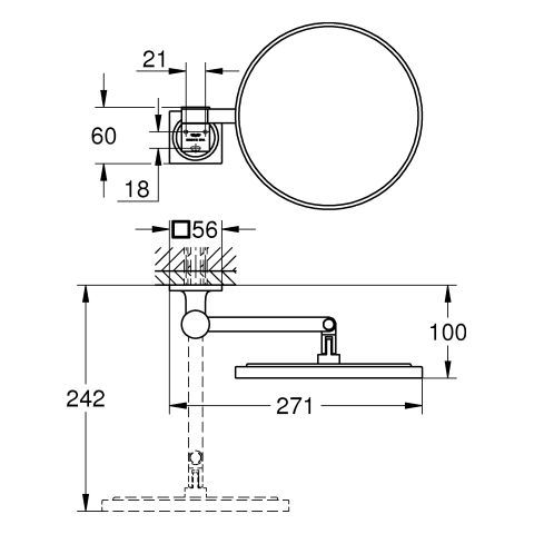 GROHE Allure Kosmetikspiegel Wandmontage