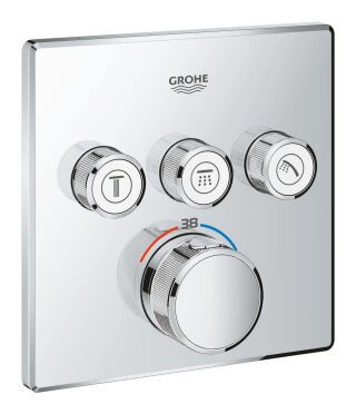 GROHE Thermostat Grohtherm SmartControl 29126 eckig FMS 3 Absperrventile chrom