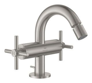 GROHE 2-Griff-Bidetbatterie Atrio 24353 Kreuz-Griff supersteel
