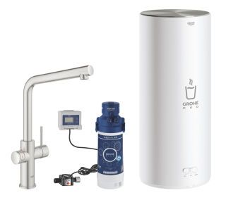 GROHE Armatur und Boiler GROHE Red Duo 30325_1 L-Size L-Auslauf supersteel