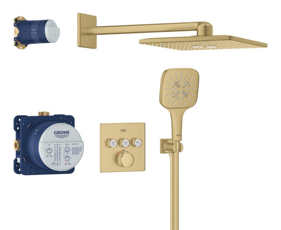 Grohtherm SmartControl UP-Duschsystem mit Thermostat eckig