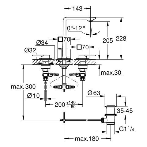 GROHE Allure 3-Loch-WT-Batterie