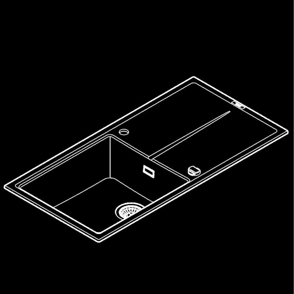 GROHE Kompositspüle K400 31641 1 Becken 1000x500mm mit ATF re/li granit schwarz