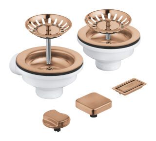 GROHE Spülen-Ablaufgrt. 40998 2 Becken mit Exzenter warm sunset gebürstet