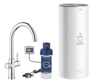 GROHE Armatur und Boiler GROHE Red Duo 30079_1 L-Size C-Auslauf chrom