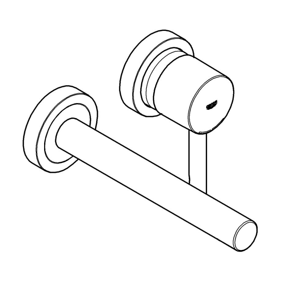 GROHE 2-Loch-WT-Wandbatterie Essence 29193_1 FMS Ausladung 230mm cool sunrise