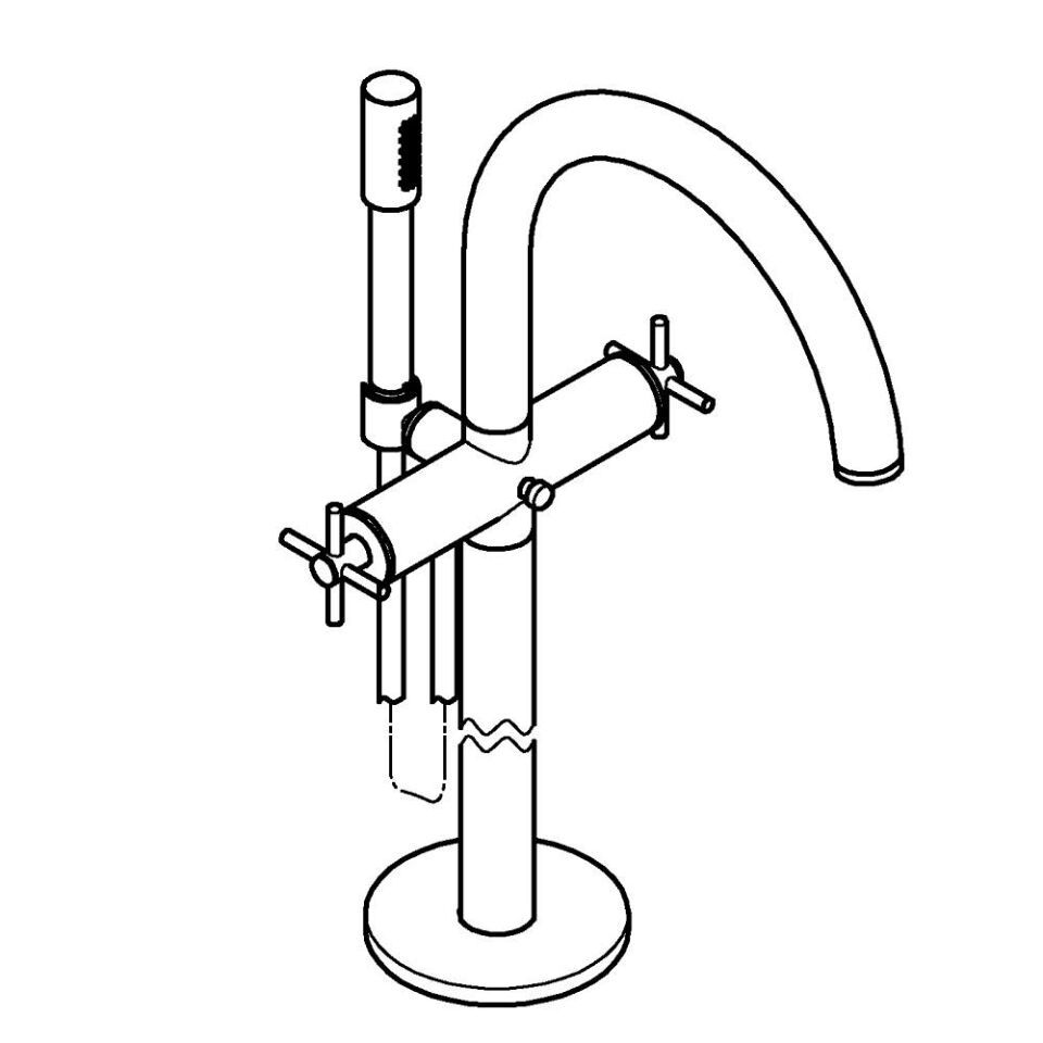 GROHE Atrio Zweigriff-Wannenbatterie FMS Bodenmontage
