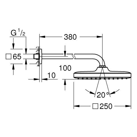 GROHE Tempesta Cube 250 Kopfbrausenset
