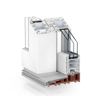 Kömmerling PremiDoor 88 Standard Mittelpartie weiß