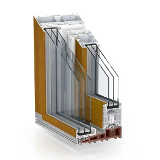 Kömmerling PremiDoor 88 Lux Standard Golden Oak