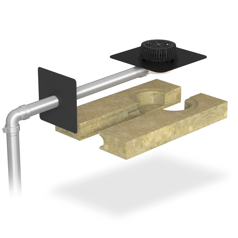 SitaDSS Indra Attikagully Hauptentwässerungsset mit MW-Dämmkörper, Druckentwässerung SitaDSS Indra Attikagully Hauptentwässerungsset mit MW-Dämmkörper, Druckentwässerung