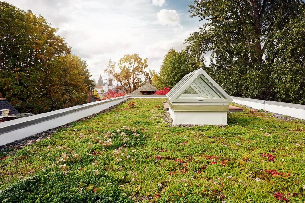 SitaGreen Entwässerungssyteme sorgen für die Ableitung des Regenwassers auf allen Ebenen des Gründach-Schichtenaufbaus.