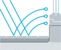 Ohne SitaDrain®: Gebäudeverschmutzung durch Wasser und Spritzregen.